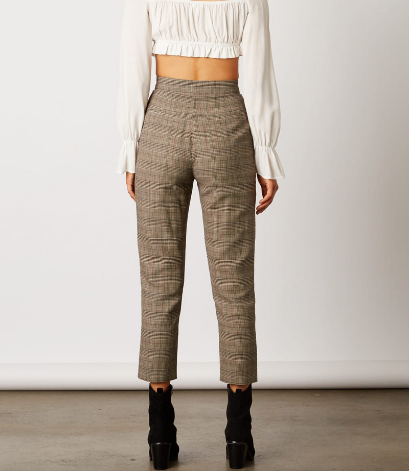 FEELS GOOD TO BE PLAID TROUSERS: CAMEL