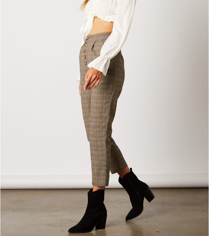 FEELS GOOD TO BE PLAID TROUSERS: CAMEL